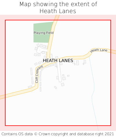 Map showing extent of Heath Lanes as bounding box