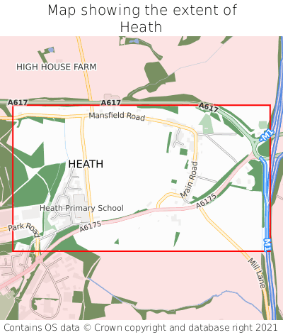 Map showing extent of Heath as bounding box