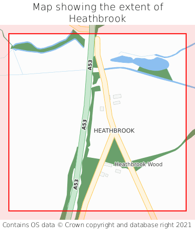 Map showing extent of Heathbrook as bounding box