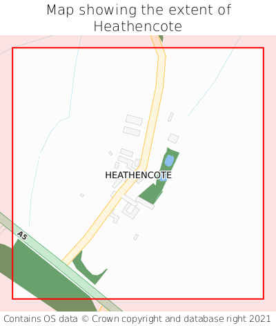 Map showing extent of Heathencote as bounding box