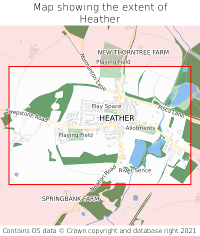 Map showing extent of Heather as bounding box