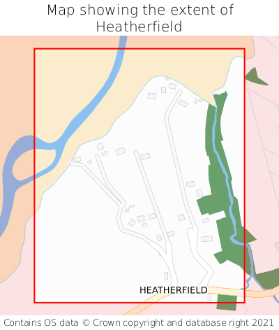 Map showing extent of Heatherfield as bounding box