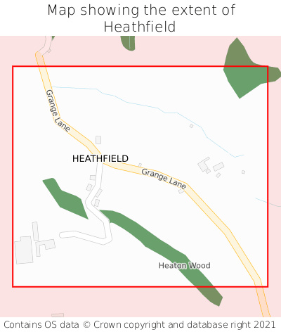 Map showing extent of Heathfield as bounding box