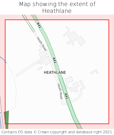 Map showing extent of Heathlane as bounding box