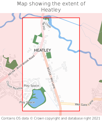 Map showing extent of Heatley as bounding box
