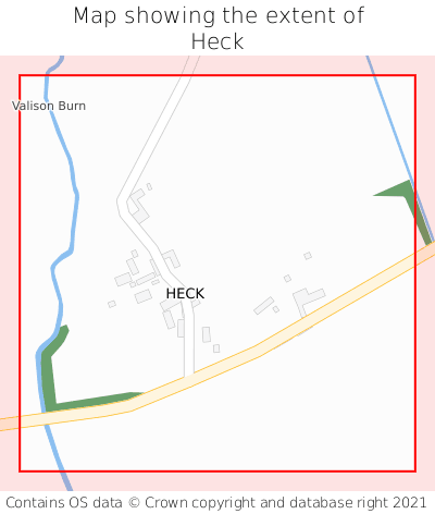 Map showing extent of Heck as bounding box