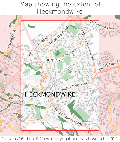 Map showing extent of Heckmondwike as bounding box