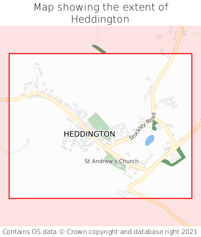 Map showing extent of Heddington as bounding box