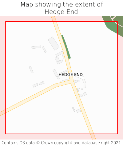 Map showing extent of Hedge End as bounding box