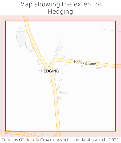Map showing extent of Hedging as bounding box