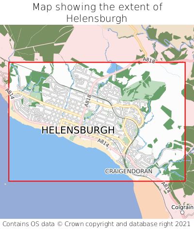 Map showing extent of Helensburgh as bounding box