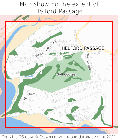 Map showing extent of Helford Passage as bounding box