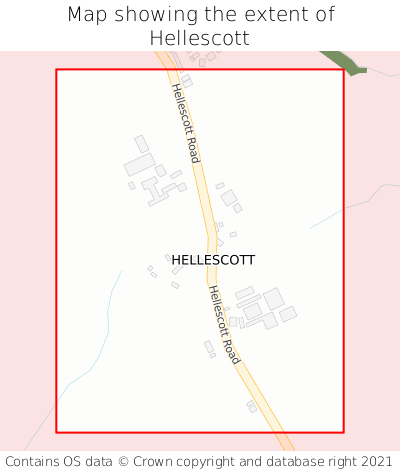 Map showing extent of Hellescott as bounding box