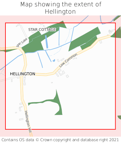 Map showing extent of Hellington as bounding box