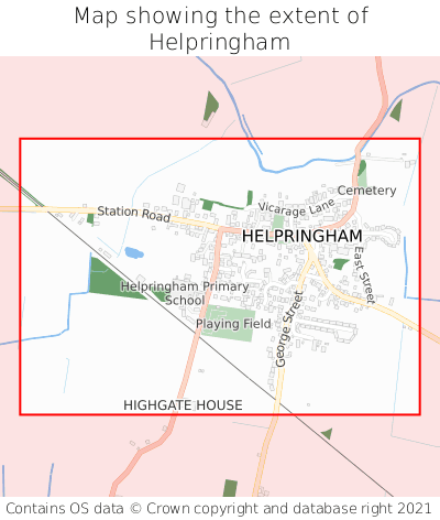 Map showing extent of Helpringham as bounding box