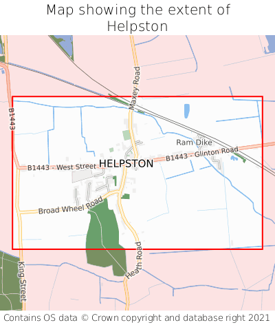 Map showing extent of Helpston as bounding box