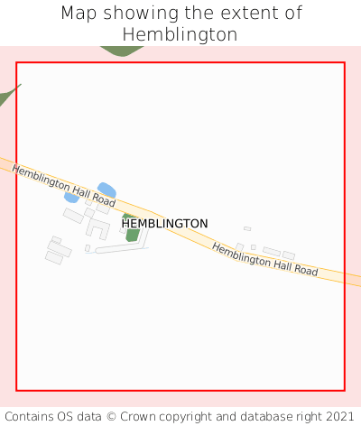 Map showing extent of Hemblington as bounding box