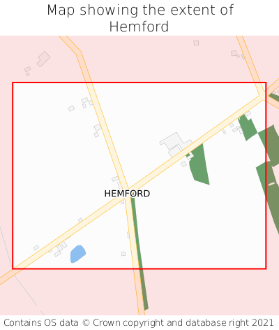 Map showing extent of Hemford as bounding box