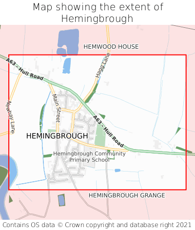 Map showing extent of Hemingbrough as bounding box