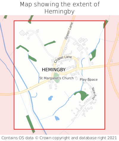 Map showing extent of Hemingby as bounding box