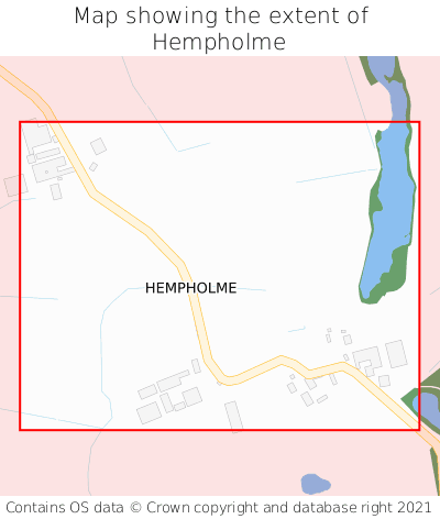 Map showing extent of Hempholme as bounding box
