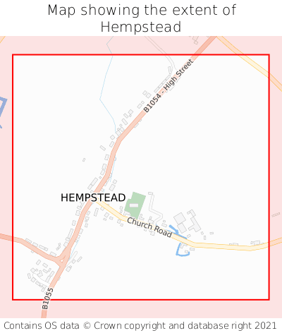 Map showing extent of Hempstead as bounding box