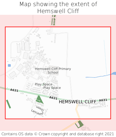 Map showing extent of Hemswell Cliff as bounding box
