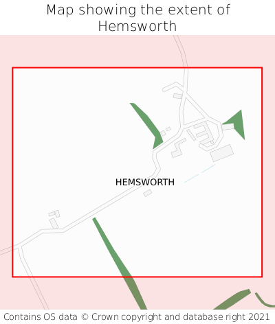 Map showing extent of Hemsworth as bounding box