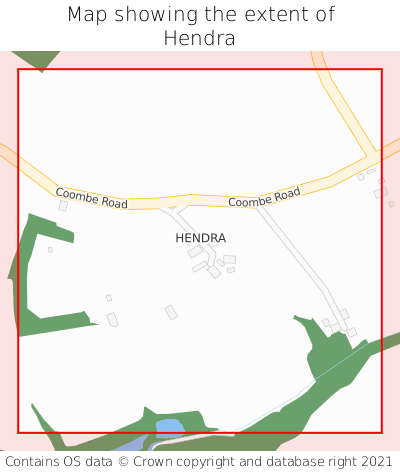 Map showing extent of Hendra as bounding box