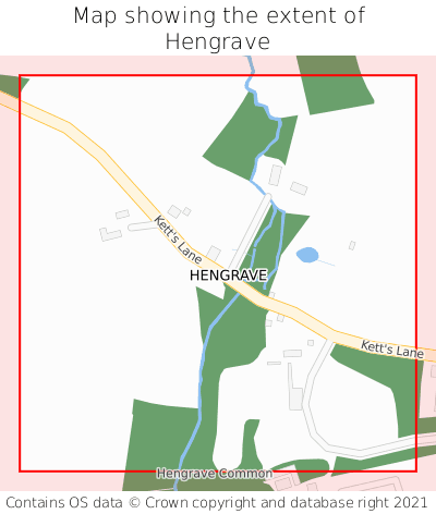 Map showing extent of Hengrave as bounding box