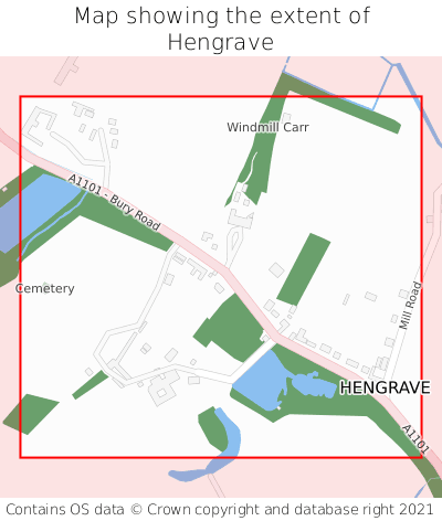 Map showing extent of Hengrave as bounding box