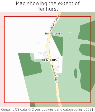 Map showing extent of Henhurst as bounding box