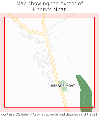 Map showing extent of Henry's Moat as bounding box