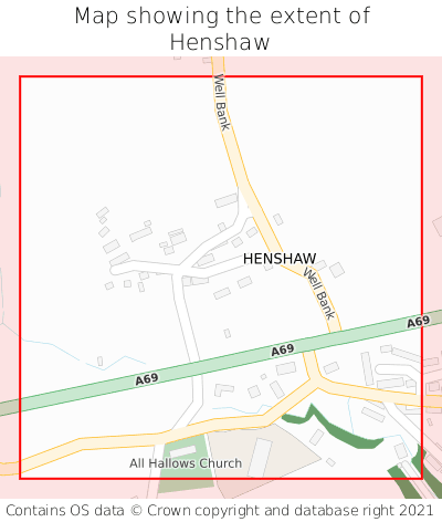 Map showing extent of Henshaw as bounding box