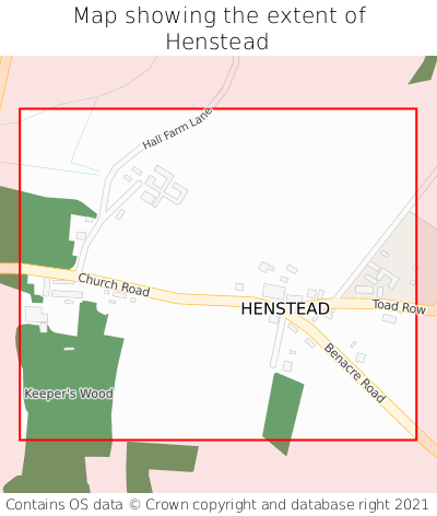Map showing extent of Henstead as bounding box