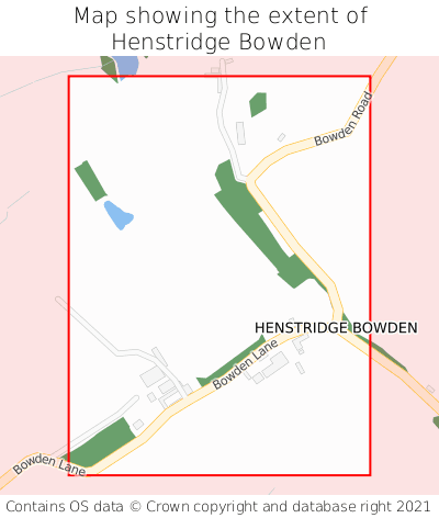 Map showing extent of Henstridge Bowden as bounding box