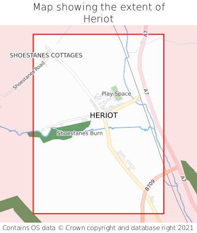 Map showing extent of Heriot as bounding box