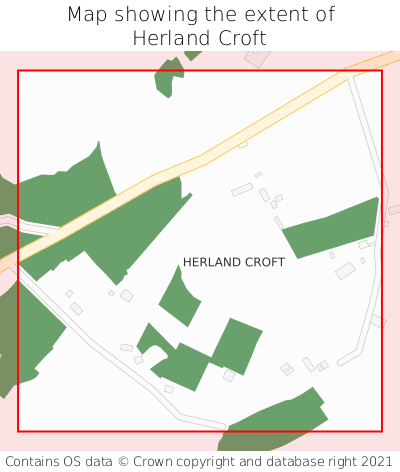 Map showing extent of Herland Croft as bounding box