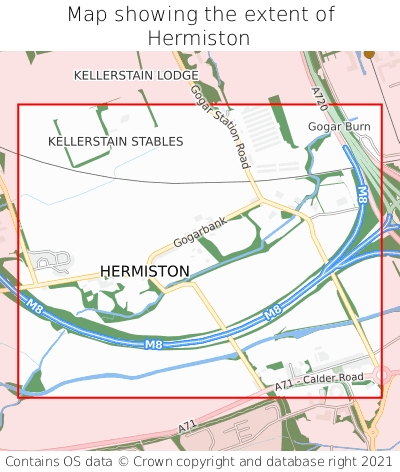 Map showing extent of Hermiston as bounding box