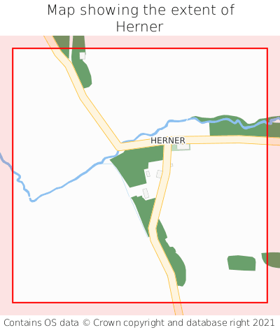 Map showing extent of Herner as bounding box