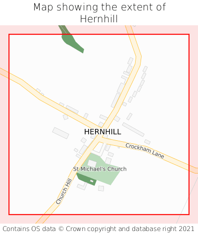 Map showing extent of Hernhill as bounding box