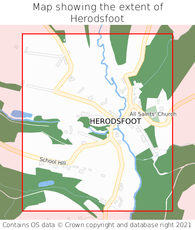 Map showing extent of Herodsfoot as bounding box