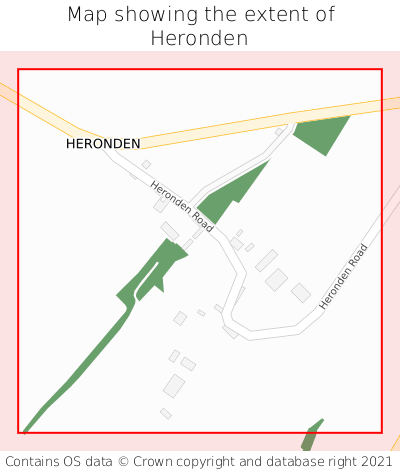 Map showing extent of Heronden as bounding box