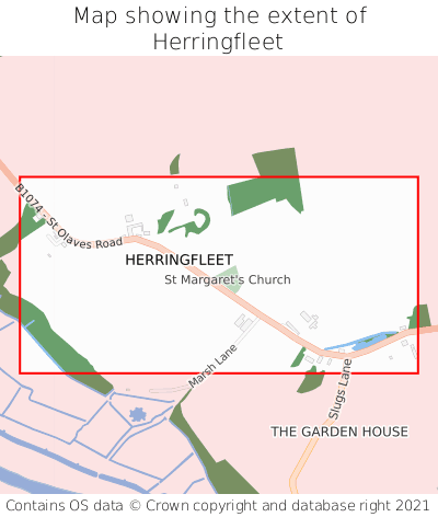 Map showing extent of Herringfleet as bounding box