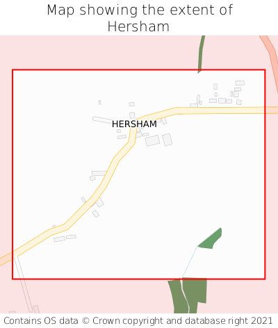 Map showing extent of Hersham as bounding box