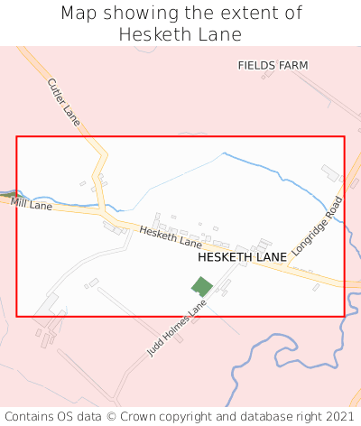 Map showing extent of Hesketh Lane as bounding box