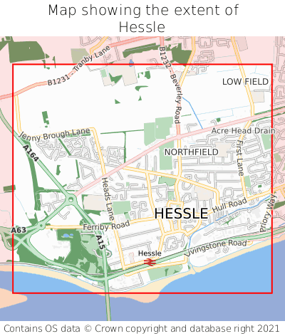 Map showing extent of Hessle as bounding box