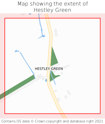 Map showing extent of Hestley Green as bounding box