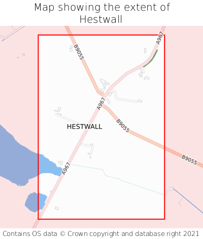 Map showing extent of Hestwall as bounding box