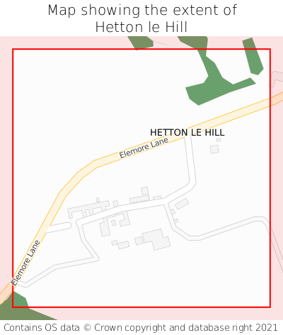 Map showing extent of Hetton le Hill as bounding box